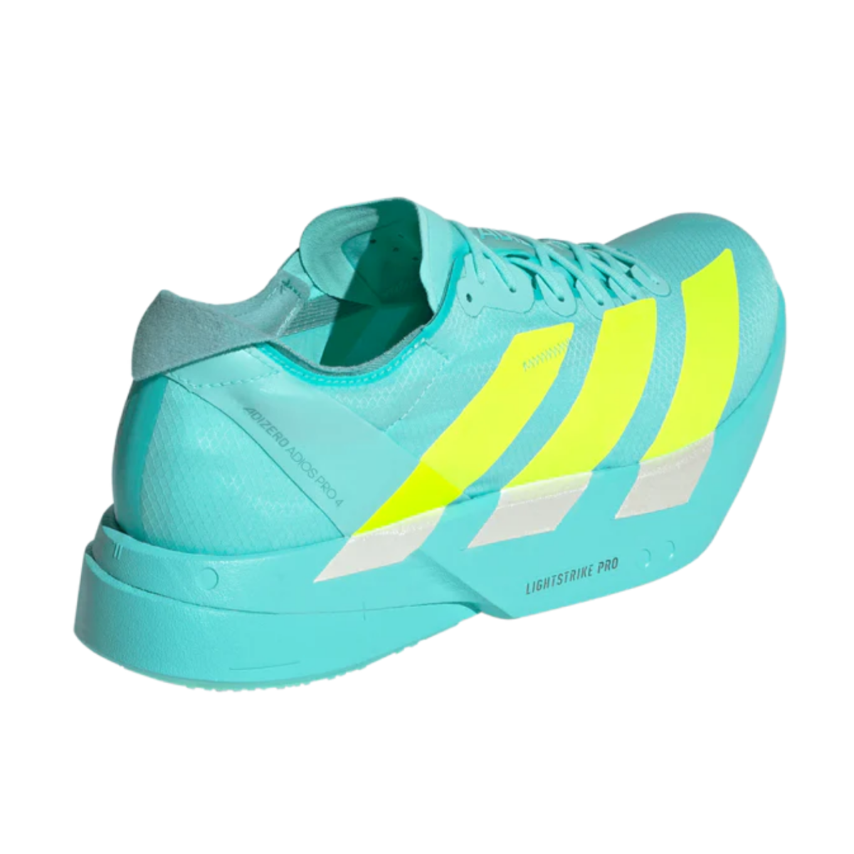Adizero Adios Pro 4 Flash Aqua Lucid Lemon - vista traseira