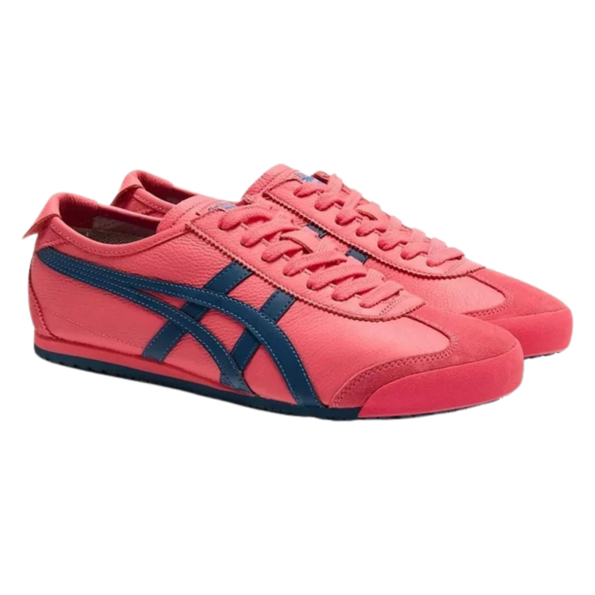 Onitsuka Tiger Mexico 66 Leather Pink Cameo / Mako Blue - vista lateral
