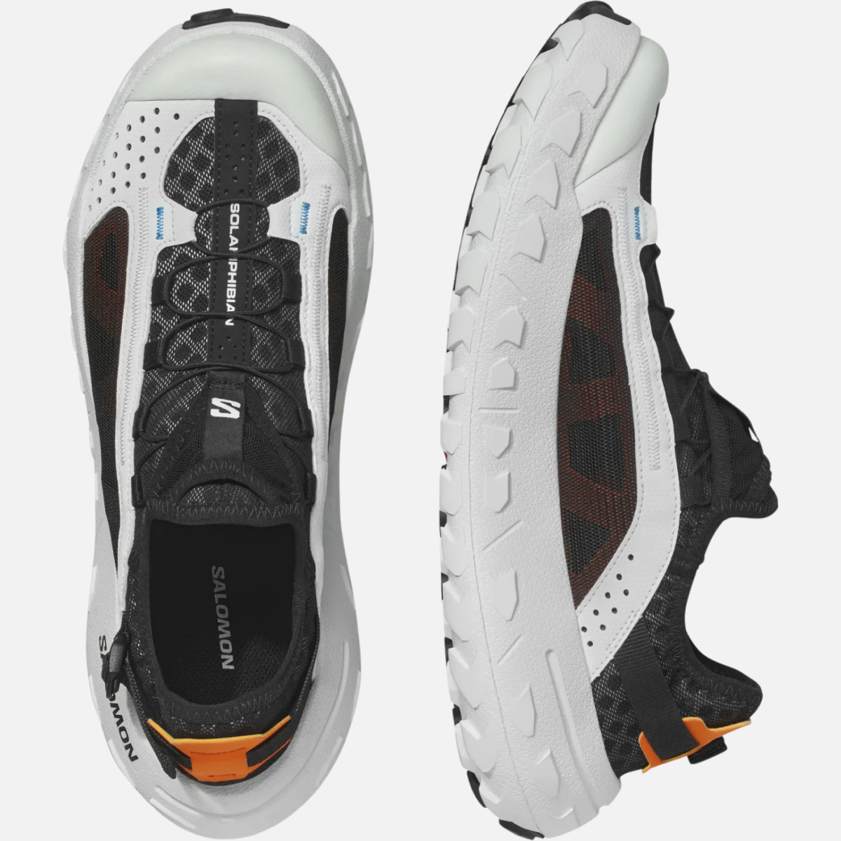 Salomon Solamphibian White/Black/Red Orange - vista superior